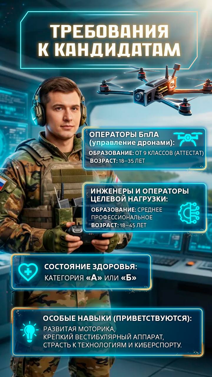 Амурчанам предлагают службу по специальному контракту в войсках беспилотных систем РФ Амурчанам предлагают службу по специальному контракту в войсках беспилотных систем РФ