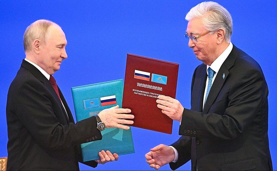 В Астане, во Дворце Независимости, состоялись переговоры Президента Российской Федерации В.В.Путина с Президентом Республики Казахстан К.-Ж.Т.Токаевым (28 мая 2026 года) В Астане, во Дворце Независимости, состоялись переговоры Президента Российской Федерации В.В.Путина с Президентом Республики Казахстан К.-Ж.Т.Токаевым (28 мая 2026 года)