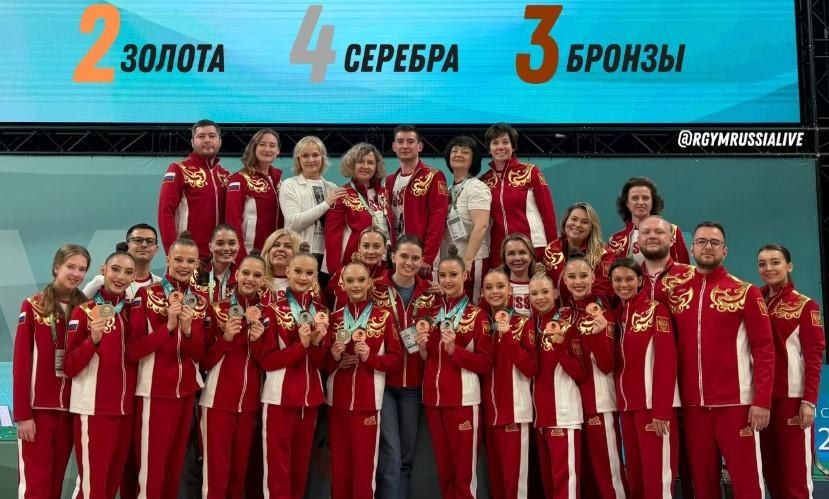 Гимн звучал дважды: россиянки завоевали 9 медалей на чемпионате Европы по художественной гимнастике