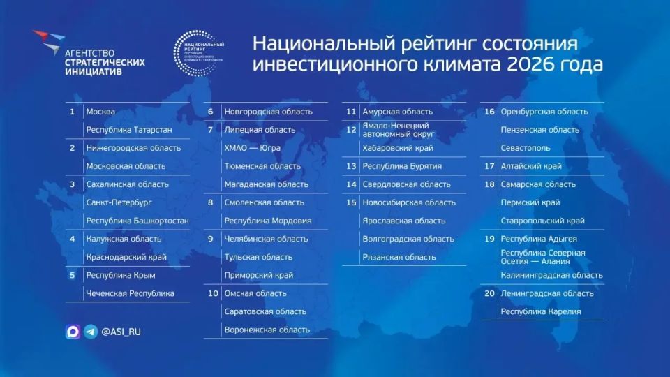Василий Орлов: Амурская область — в числе лидеров Национального рейтинга состояния инвестиционного климата