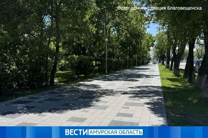 Комфорт для пешеходов: три участка тротуаров уже модернизировали в Благовещенске в этом году