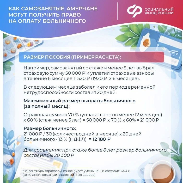 Как самозанятые амурчане могут получить право на оплату больничного? Как самозанятые амурчане могут получить право на оплату больничного?