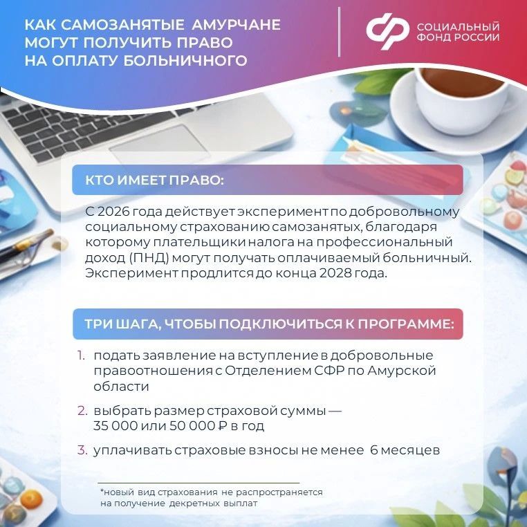 Как самозанятые амурчане могут получить право на оплату больничного? Как самозанятые амурчане могут получить право на оплату больничного?