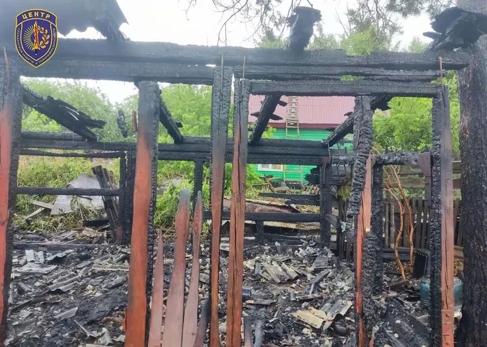 Во время грозы в амурском селе молния ударила в дерево – сгорела постройка Во время грозы в амурском селе молния ударила в дерево – сгорела постройка