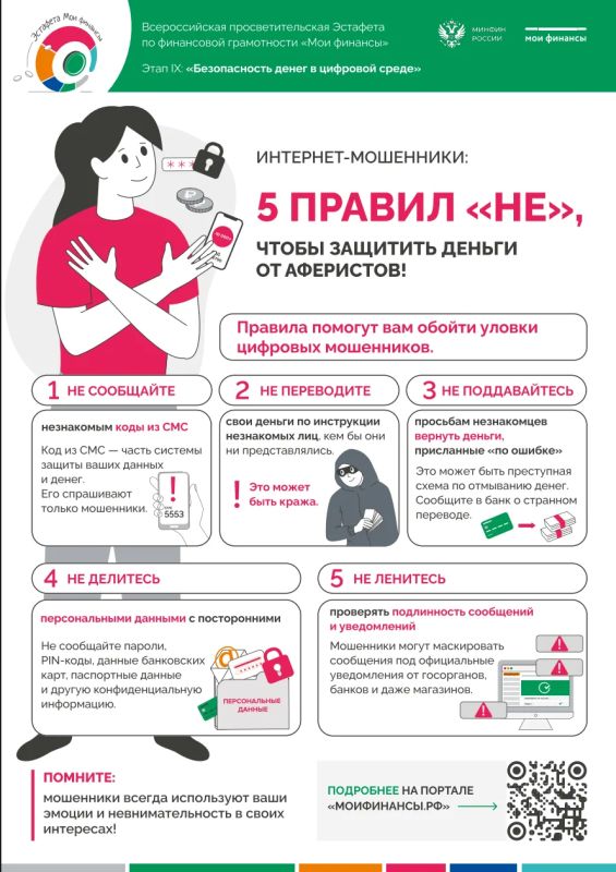 Официальные уведомления от госорганов, банков, магазинов, а также коды из смс, просьба вернуть деньги, присланные "по ошибке"