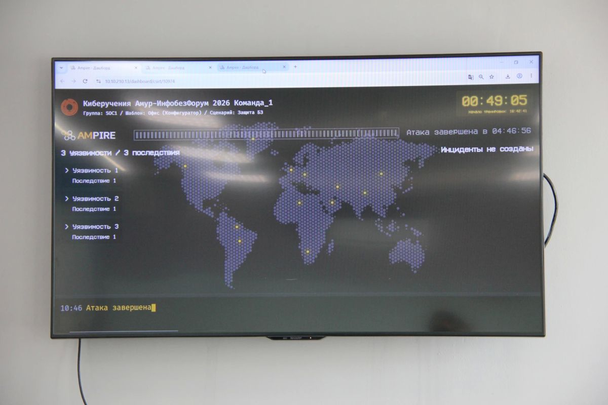 Киберучениями на киберполигоне завершился «Амур-ИнфобезФорум- 2026» в Благовещенске Киберучениями на киберполигоне завершился «Амур-ИнфобезФорум- 2026» в Благовещенске