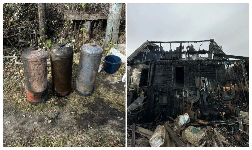 Возникла угроза взрыва из-за газовых баллонов на пожаре в Ромненском округе