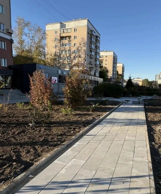 В центре Благовещенска благоустраивается сквер рядом с МФЦ