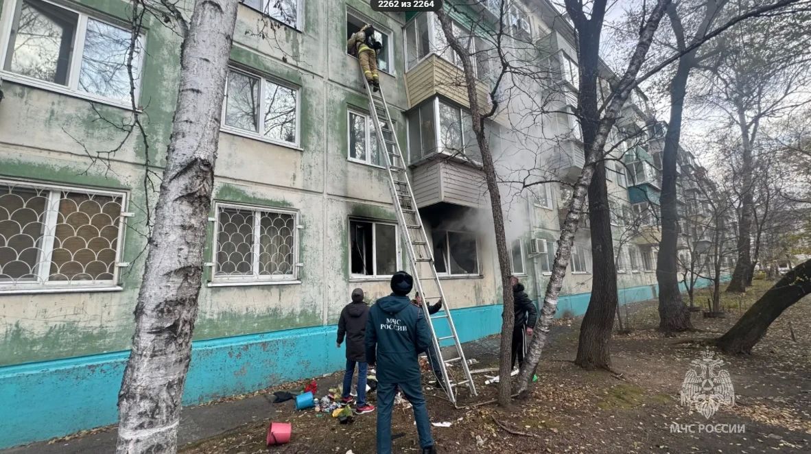 В Благовещенске горела квартира в пятиэтажке: спасли 4 человека, включая двух детей В Благовещенске горела квартира в пятиэтажке: спасли 4 человека, включая двух детей