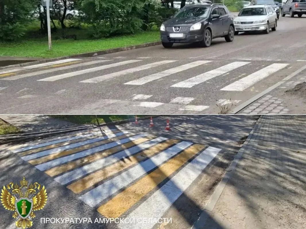 В Благовещенске после прокурорского вмешательства в надлежащее состояние приведены пешеходные переходы вблизи образовательных учреждений